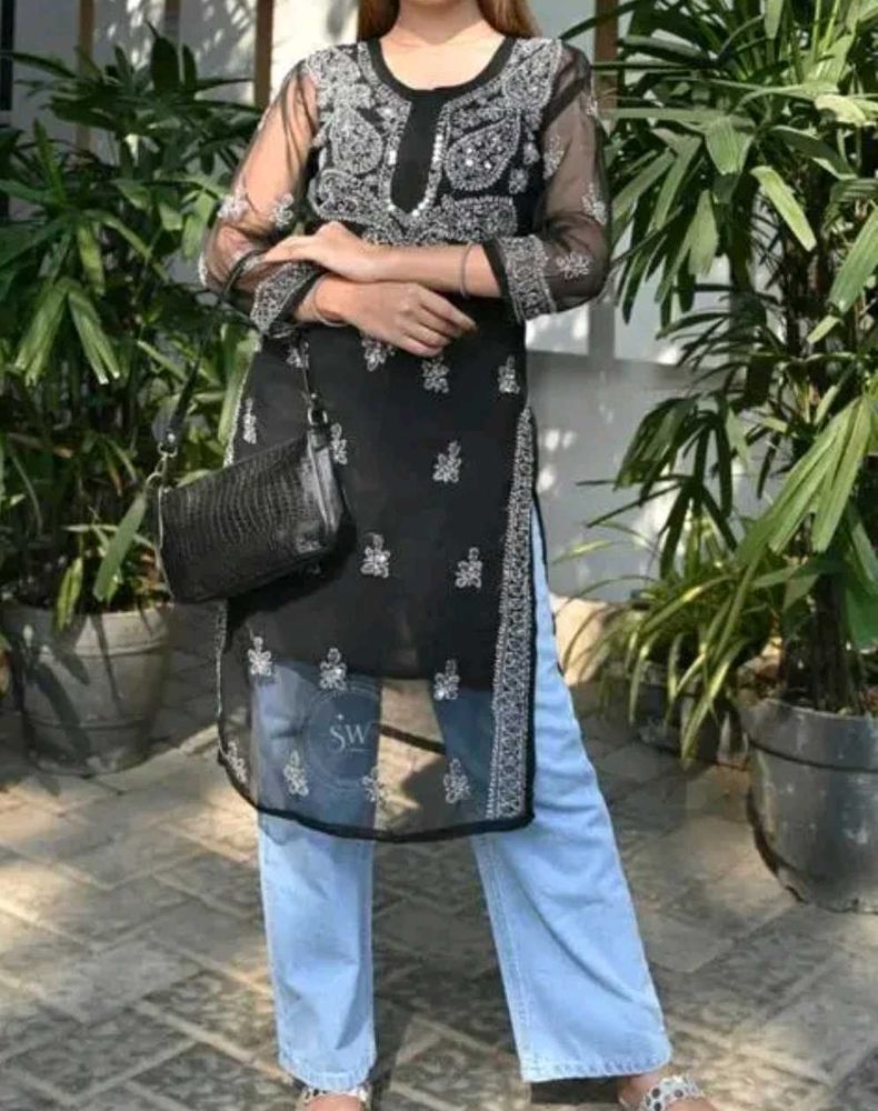 Black chikankari Kurti 🥰