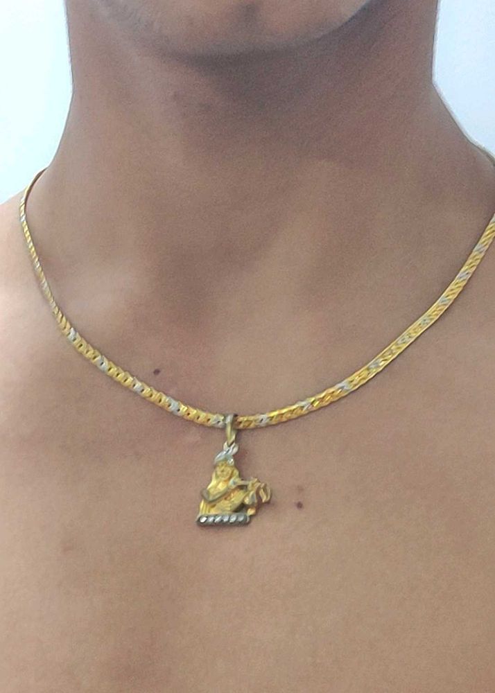 Chain With Krishna And Shiva Pendent