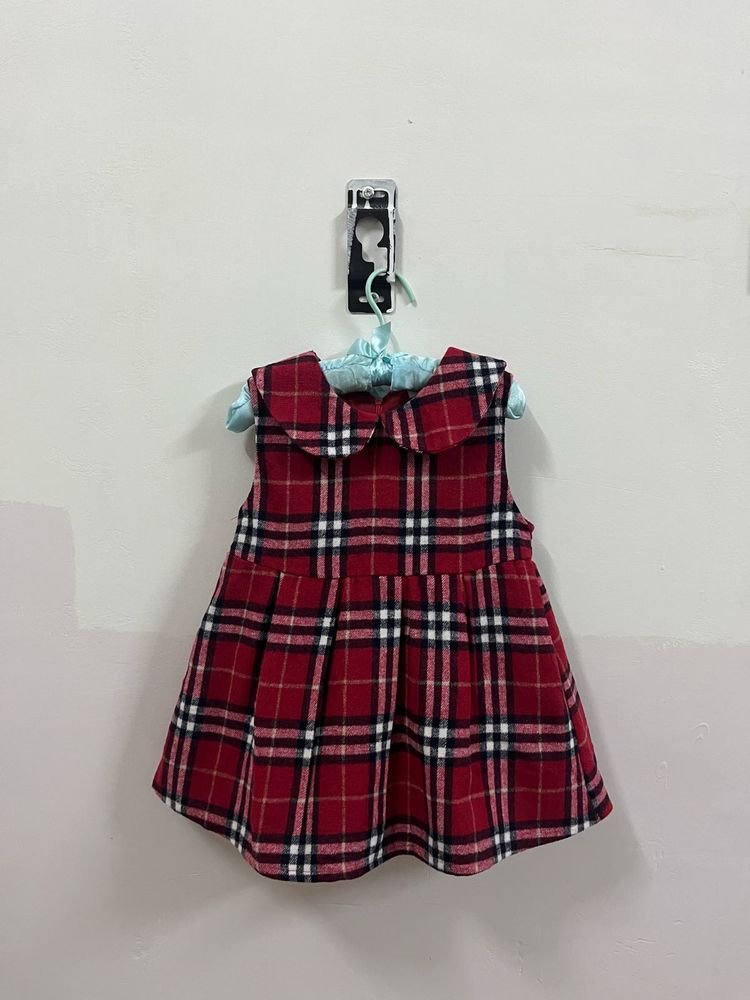 RED PLAID GIRLS DRESS