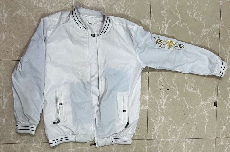 Stylish White Bomber Jacket