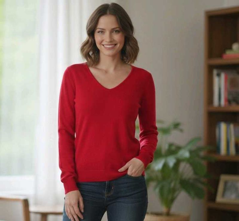 🆕❤️ BRAND NEW Red V-Neck Sweater❤️🆕