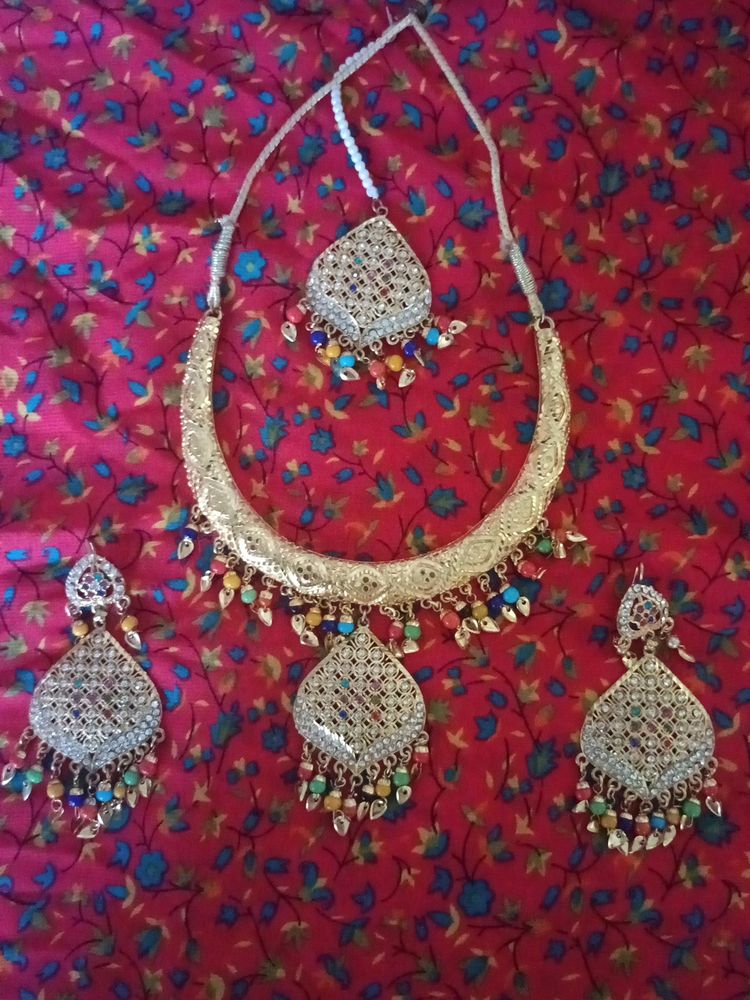Multi Colour Necklace Set With Tikka 👍👌