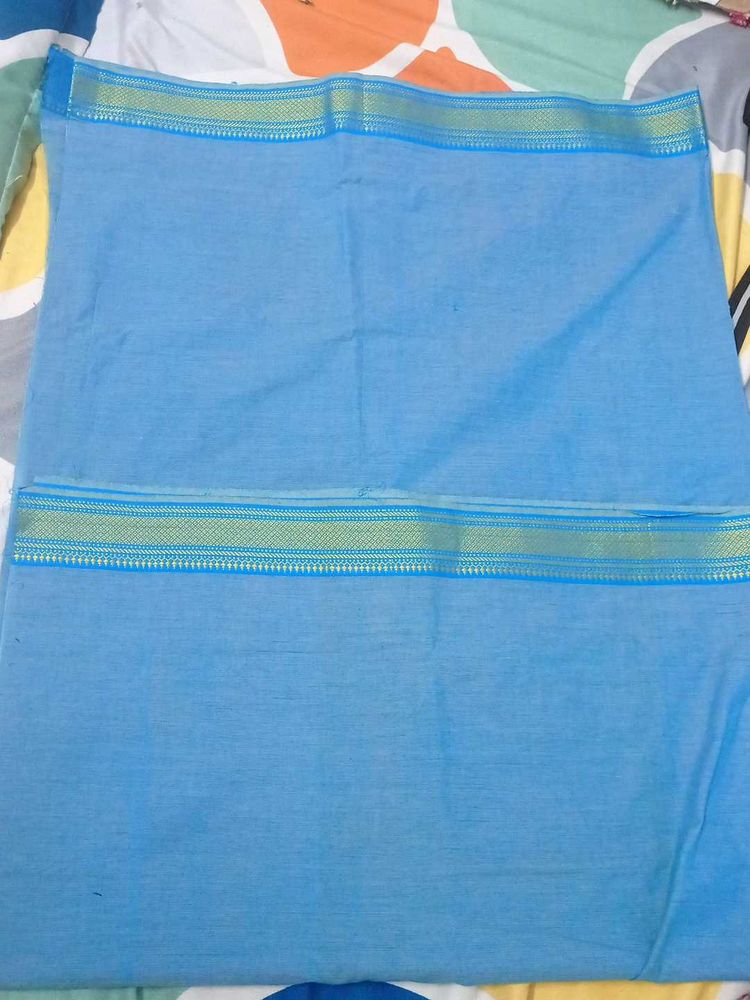 New Cotton Sky blue Colour Material (Unused)