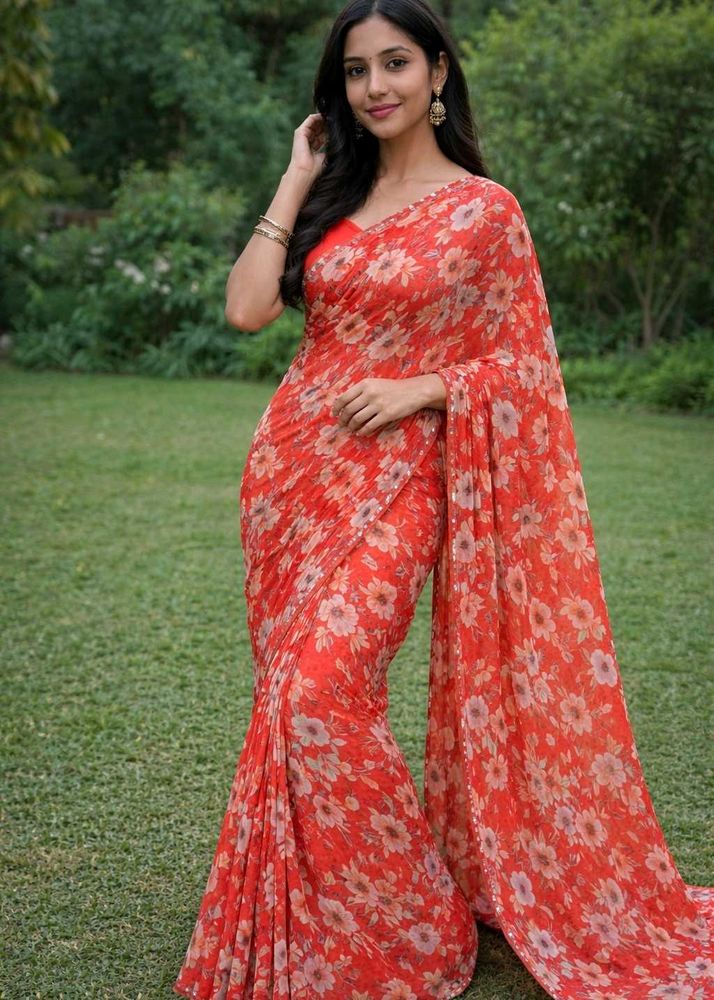 Elegant  Floral Saree