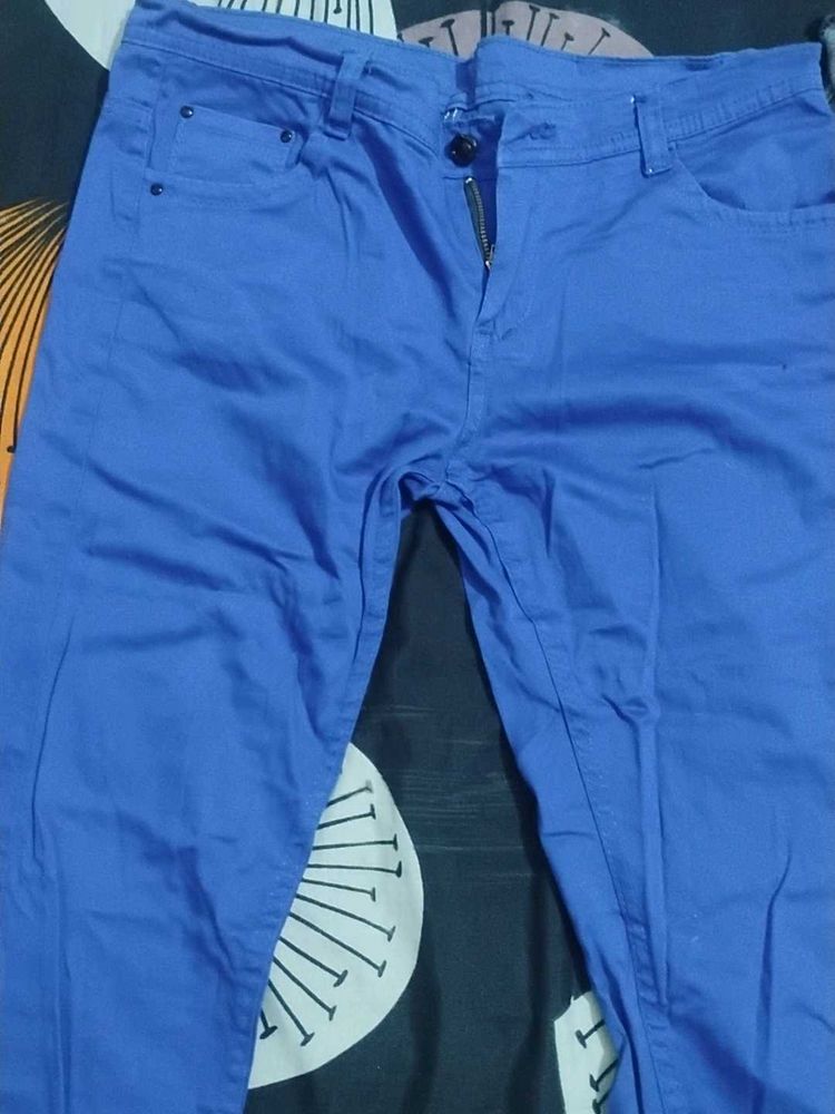 Blue Slim Fit Trousers