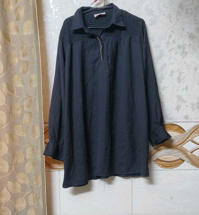 Long Sleeve Black Tunic Top