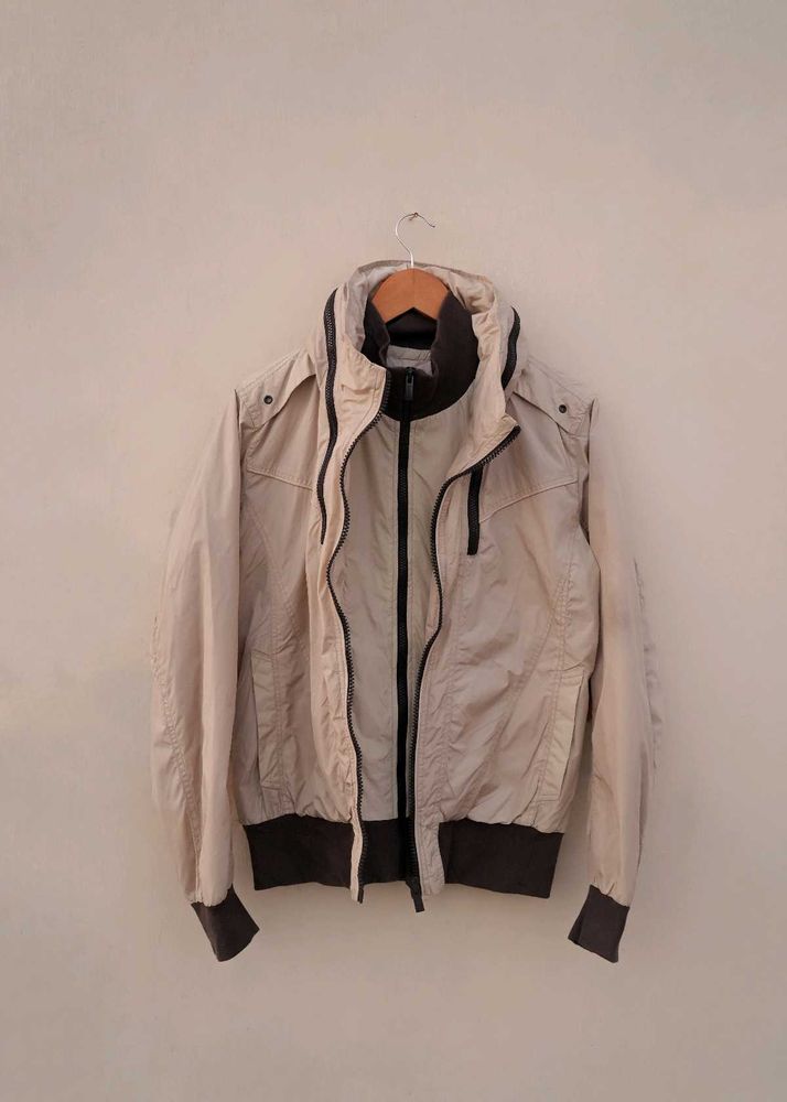Beige Windbreaker Jacket