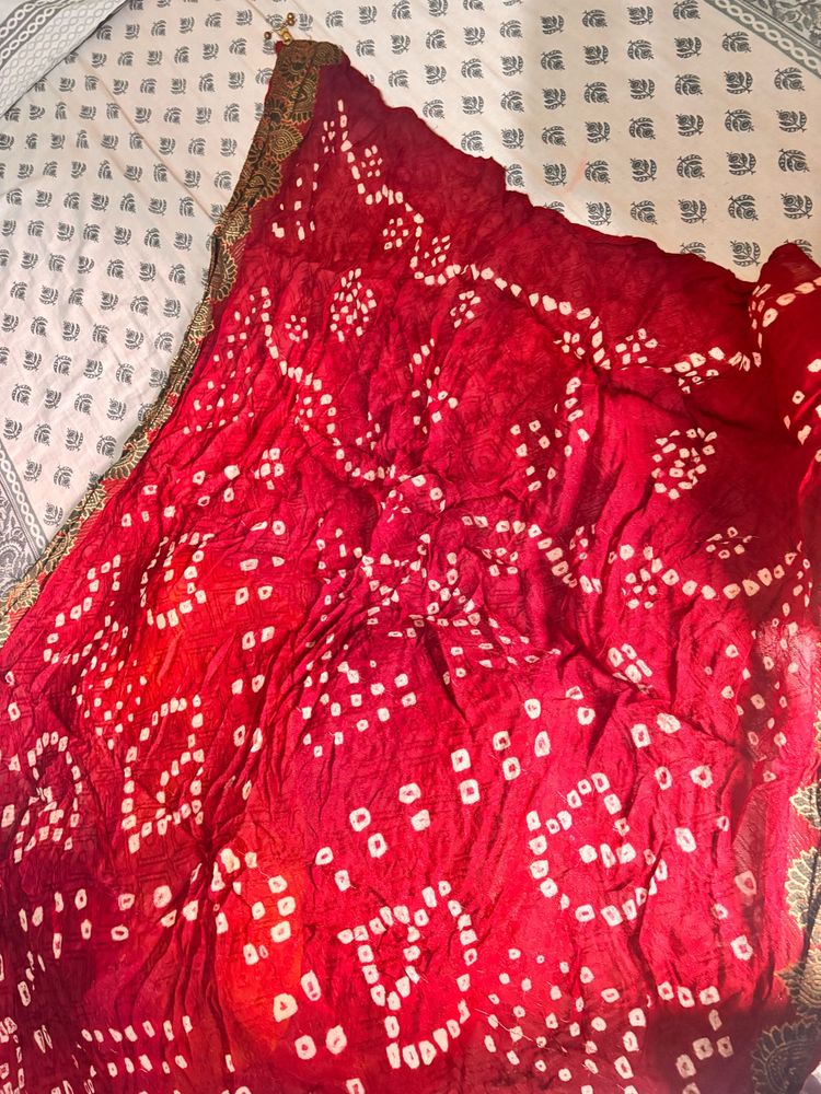 Red Bandhani Dupatta