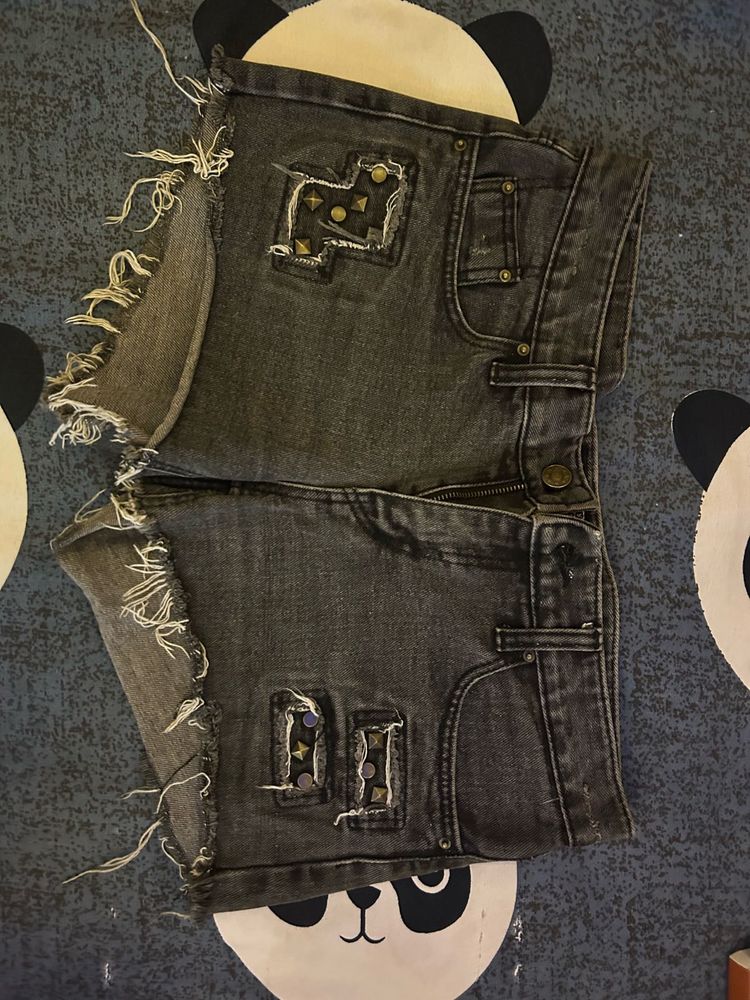 Distressed Denim Shorts