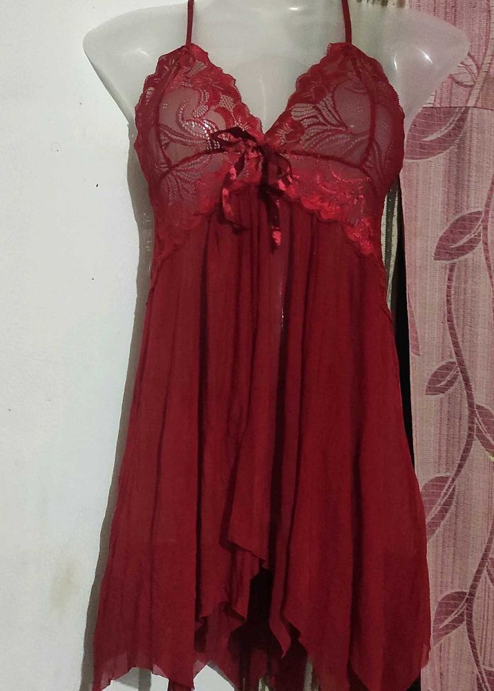Red Lace Babydoll Lingerie