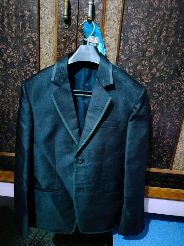 Glittery Peacock Blue Blazer
