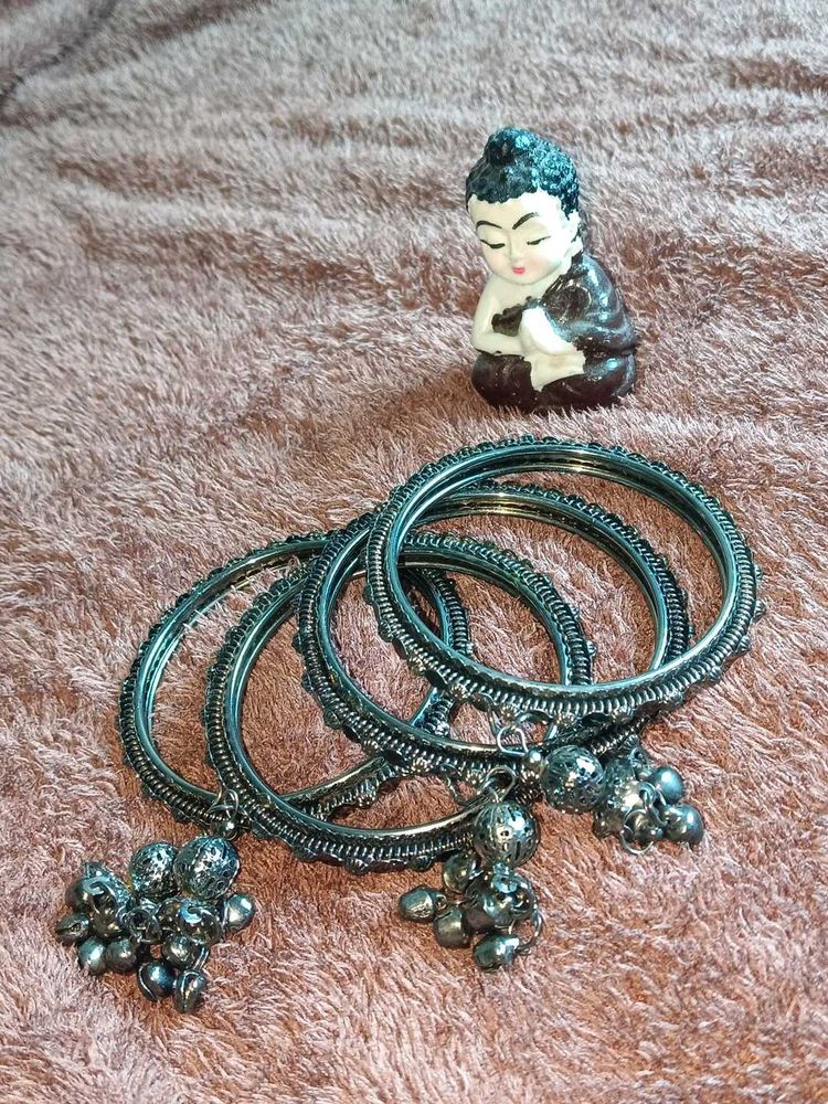 Silver Jhumka Bangles