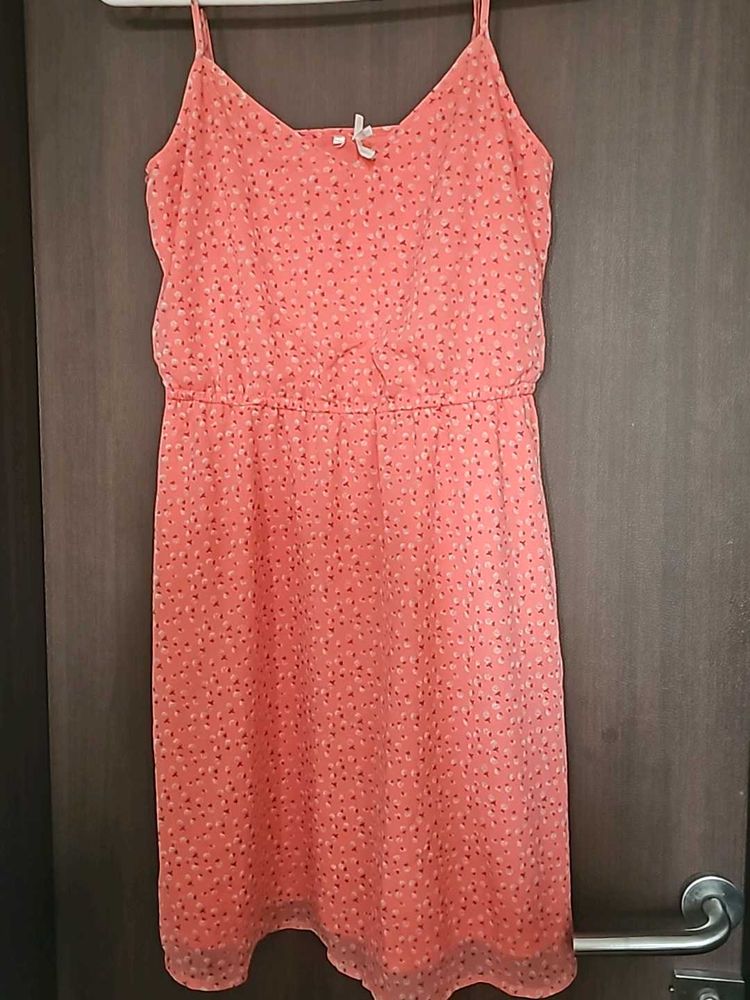 Peach Flowy Mini Dress