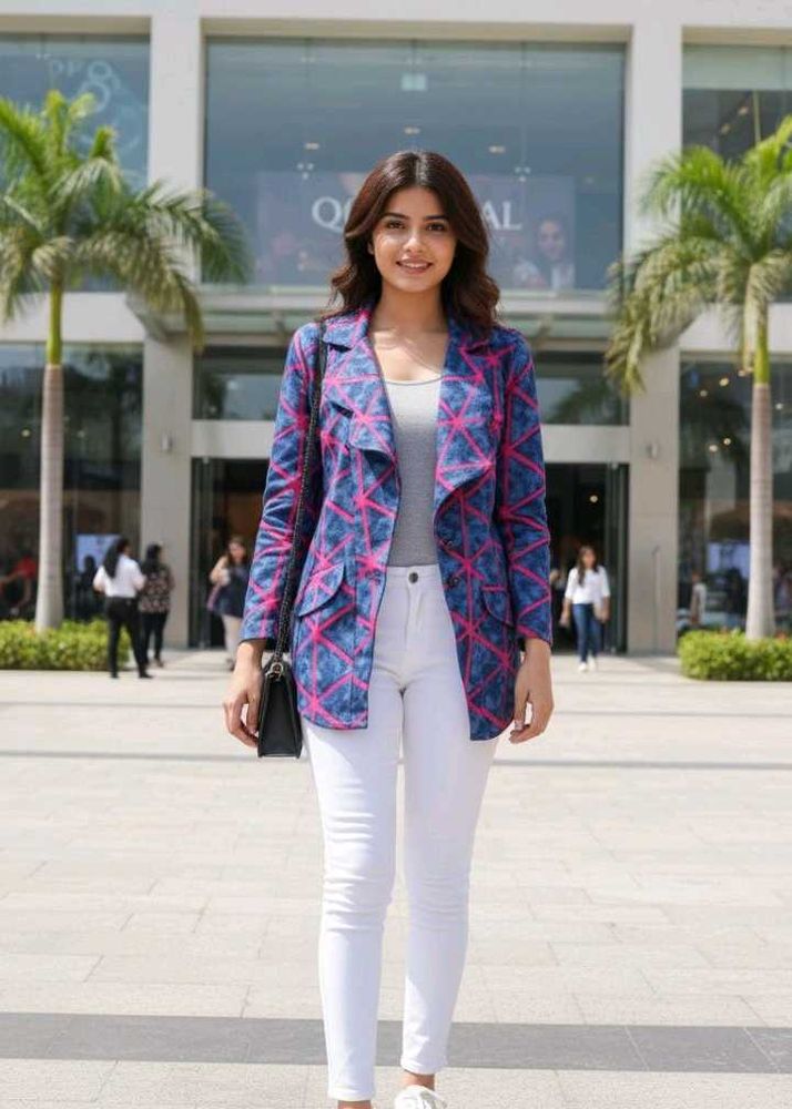 Patterned Women&#39;s Blazer.