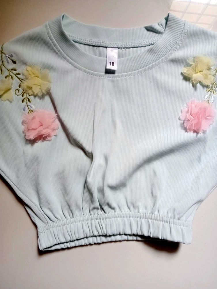 Floral Applique Crop Top