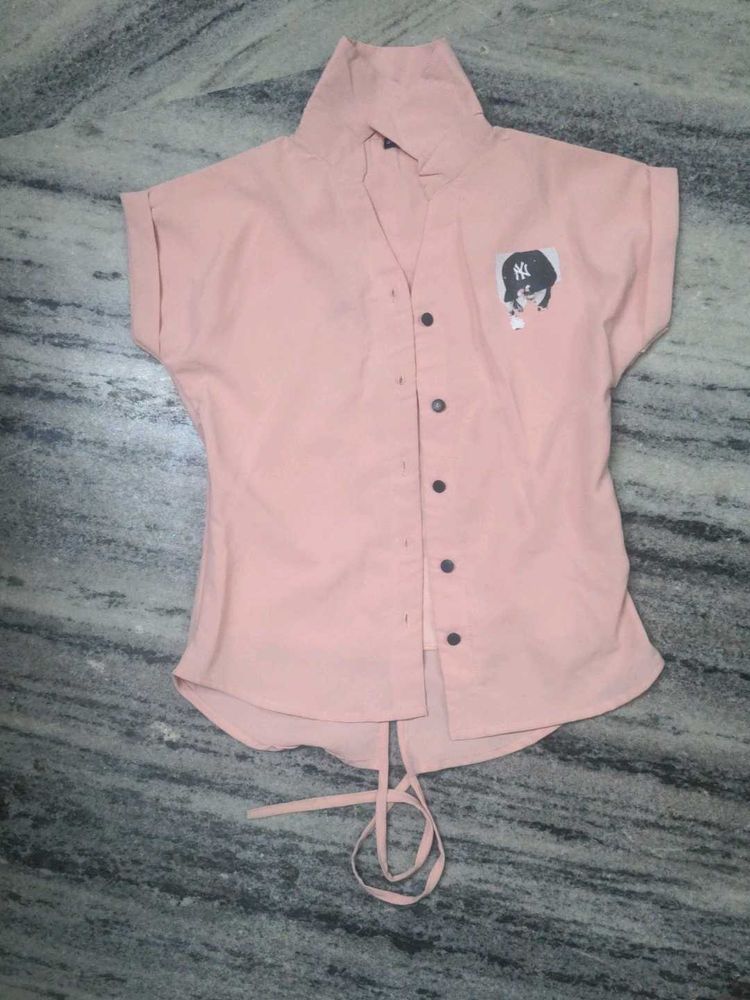 Cute Peach Girls Top