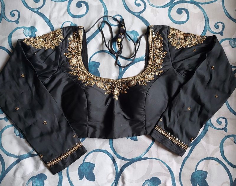 Black Maggam Work Blouse