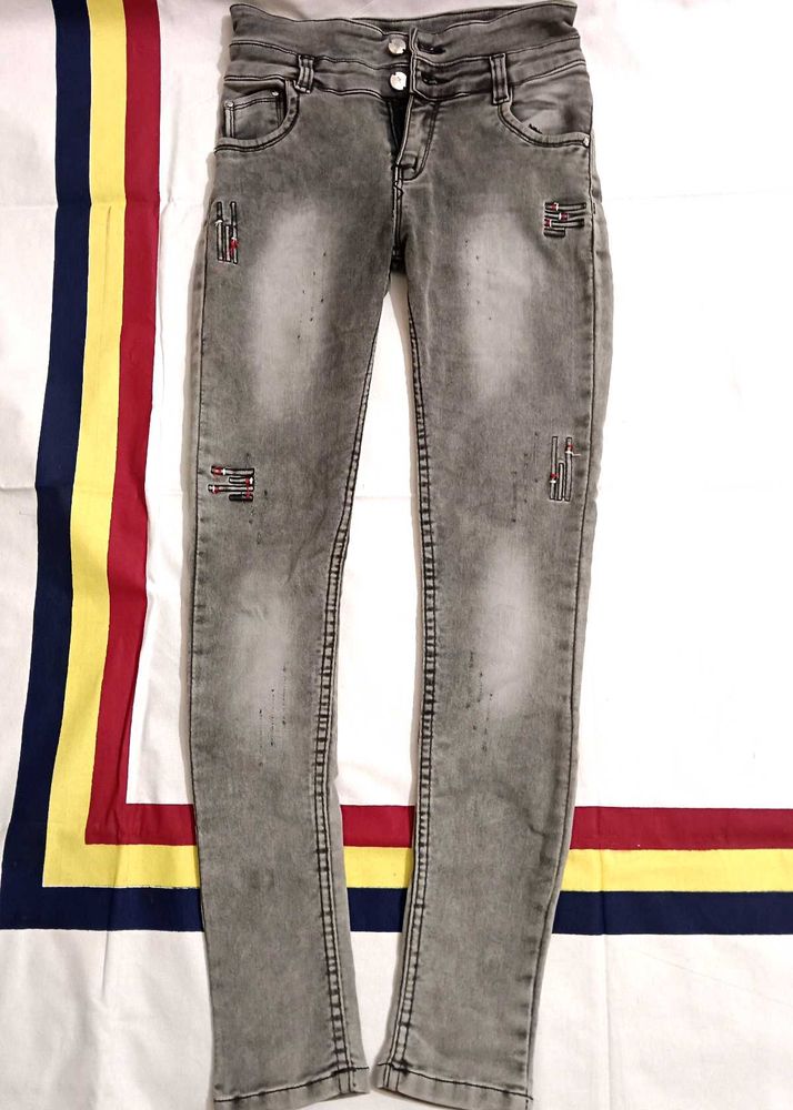 Gray Wash Skinny Jeans