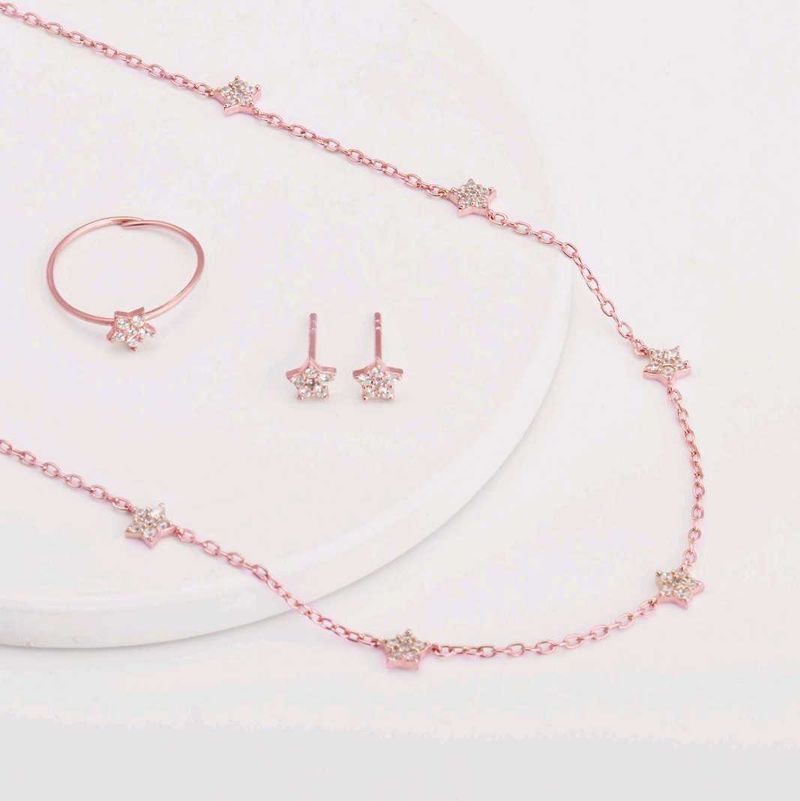 Giva 925 Real Silver Star Necklace Set