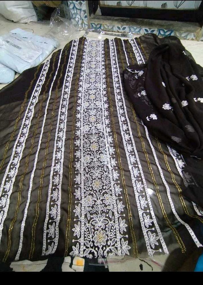 Elegant Embroidered Dress Material