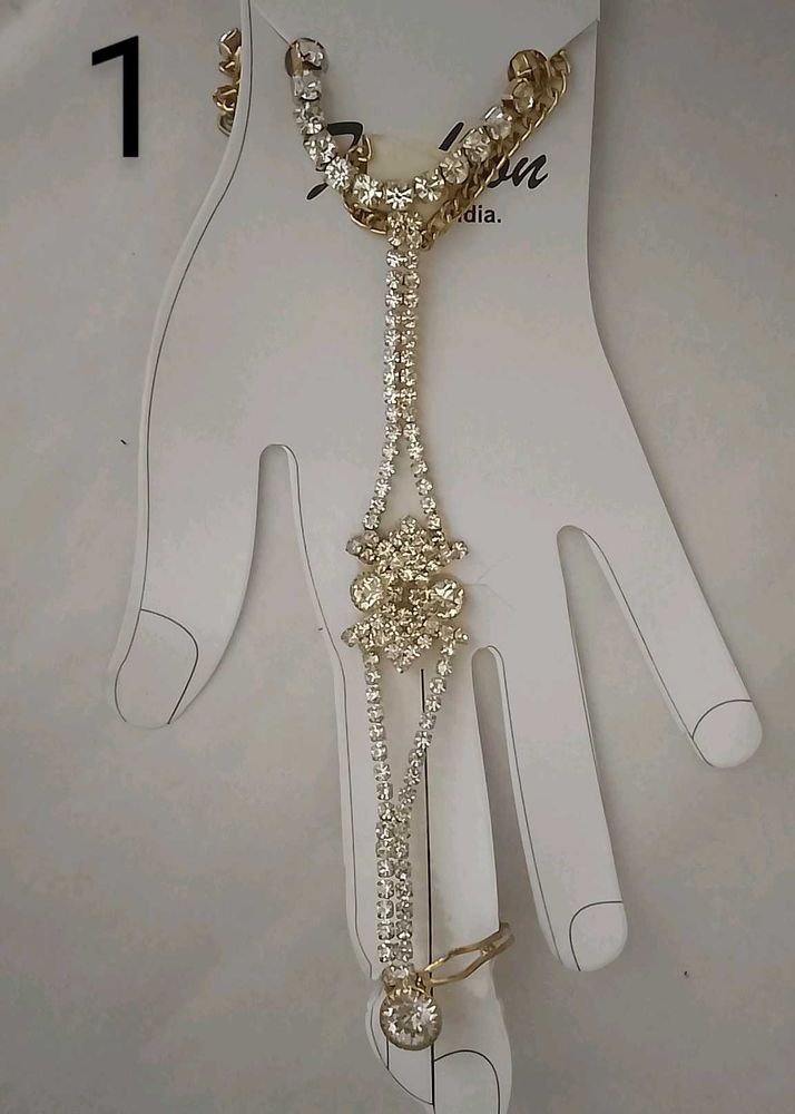 Rhinestone Hand Chain Bracelet