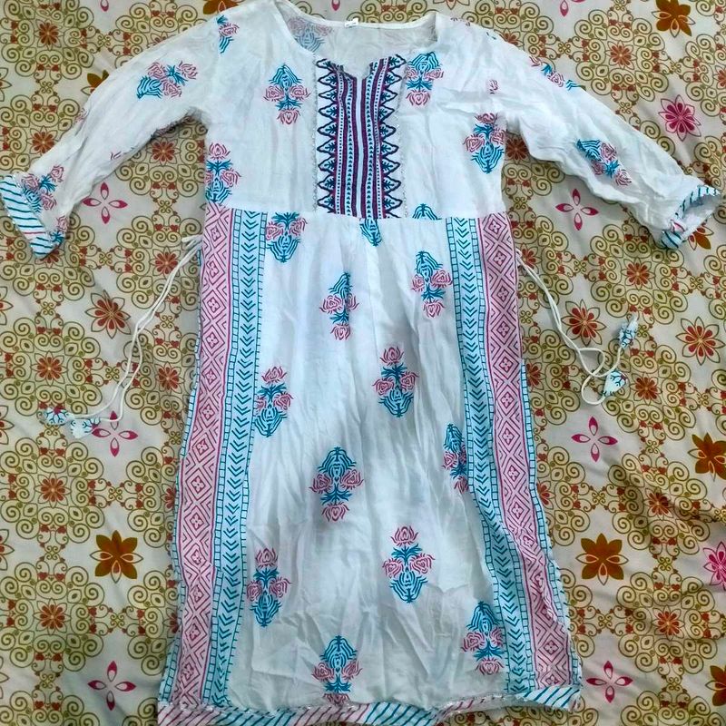White Cotton Kurta Set
