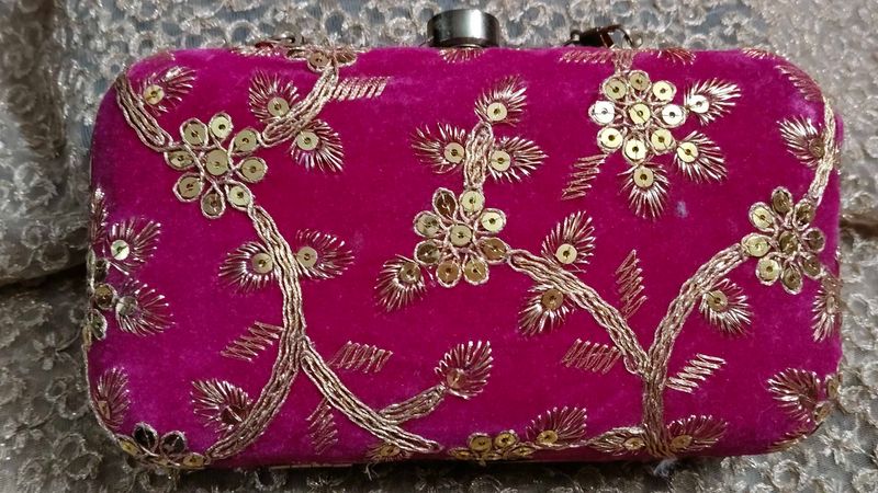 Pink Floral Clutch