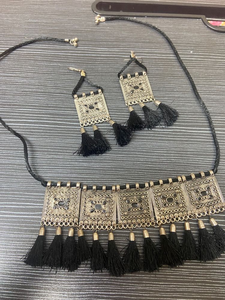 New Oxidised Tassel Set
