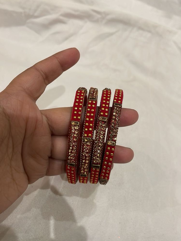 Red &amp; Gold Bangle Set