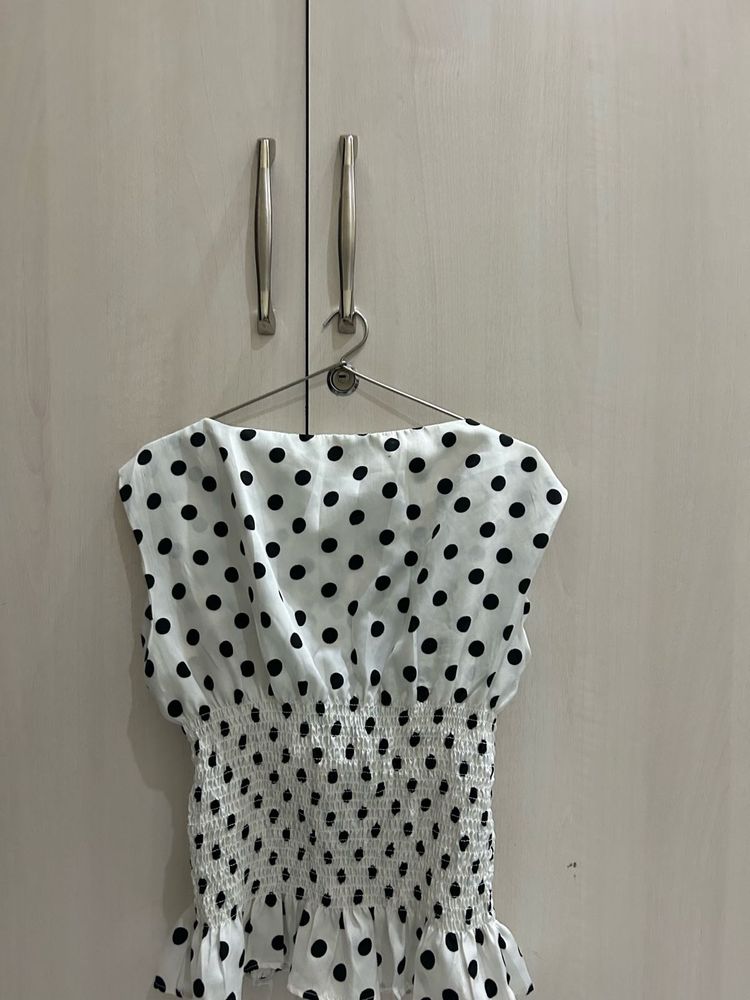 White Polka Dots Top