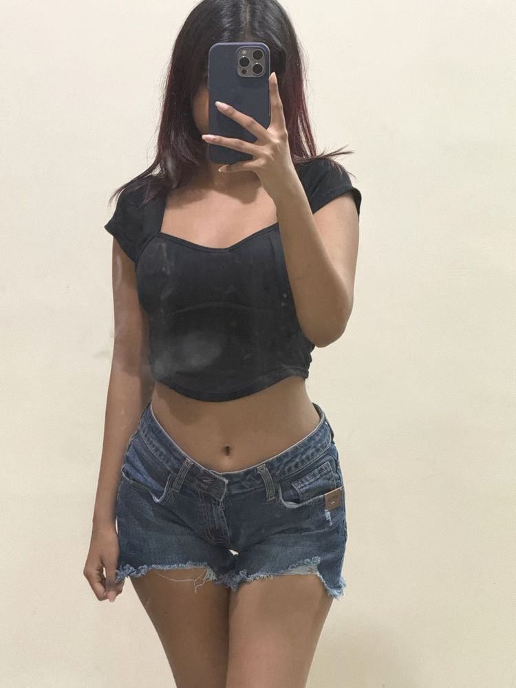 Black Open Back Cut-Out Crop Top