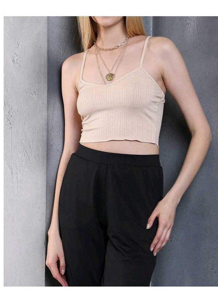 Cute Beige Crop Top