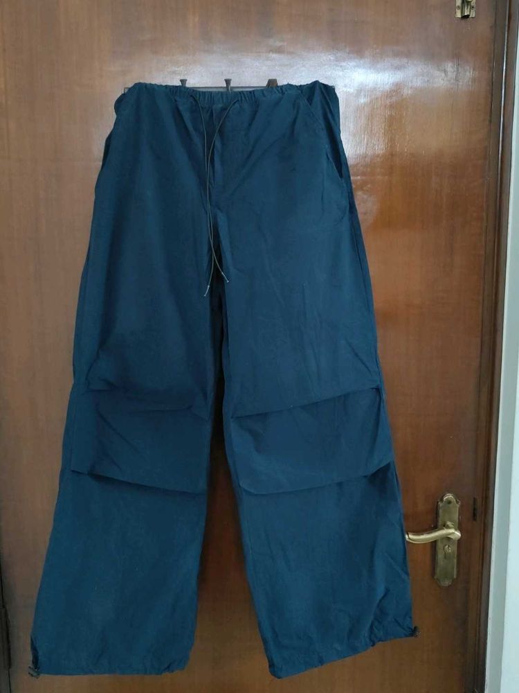 Navy Blue Parachute Pants