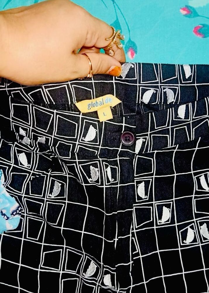 Global Desi Black &amp; White Pants