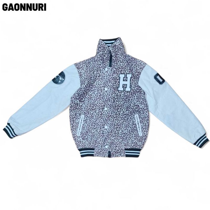 Rare Y2K Leopard Print Varsity Jacket