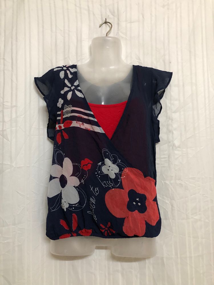 Desigual Blue Short Sleeve Top