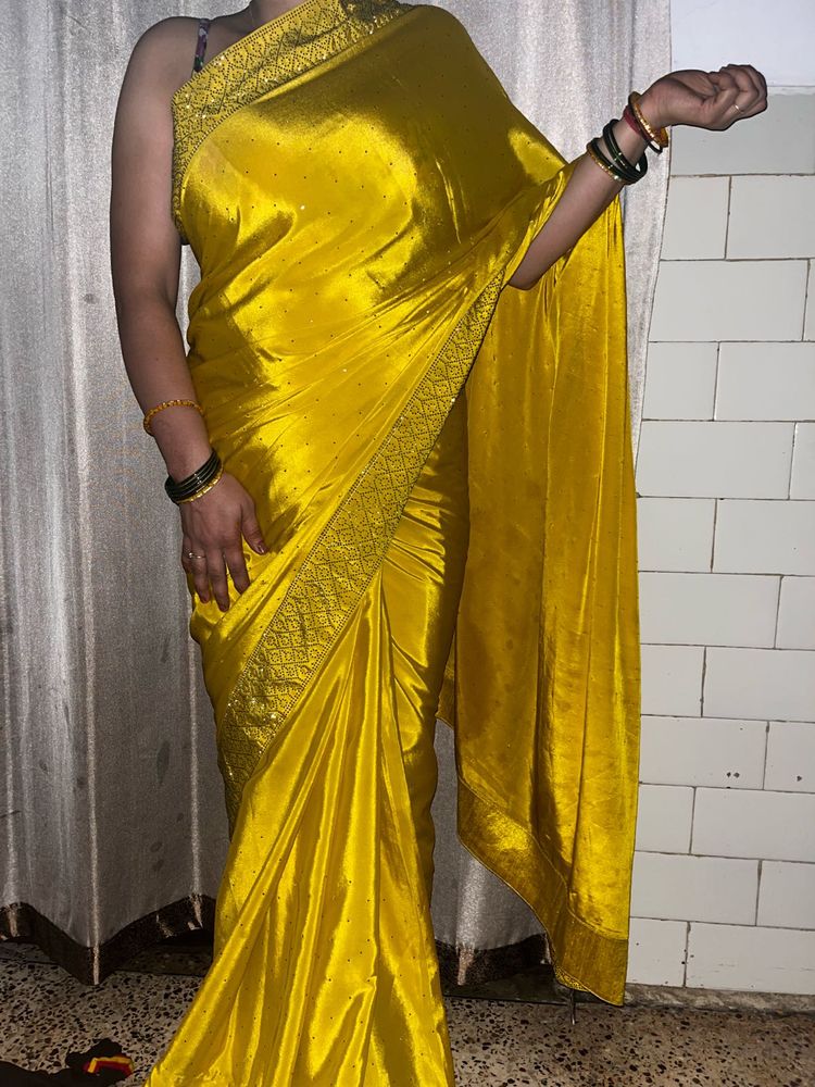 Elegant Yellow Saree with blouse