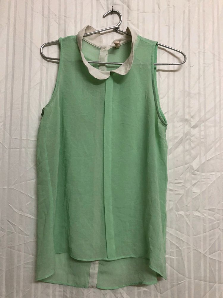 Green Sleevless Top