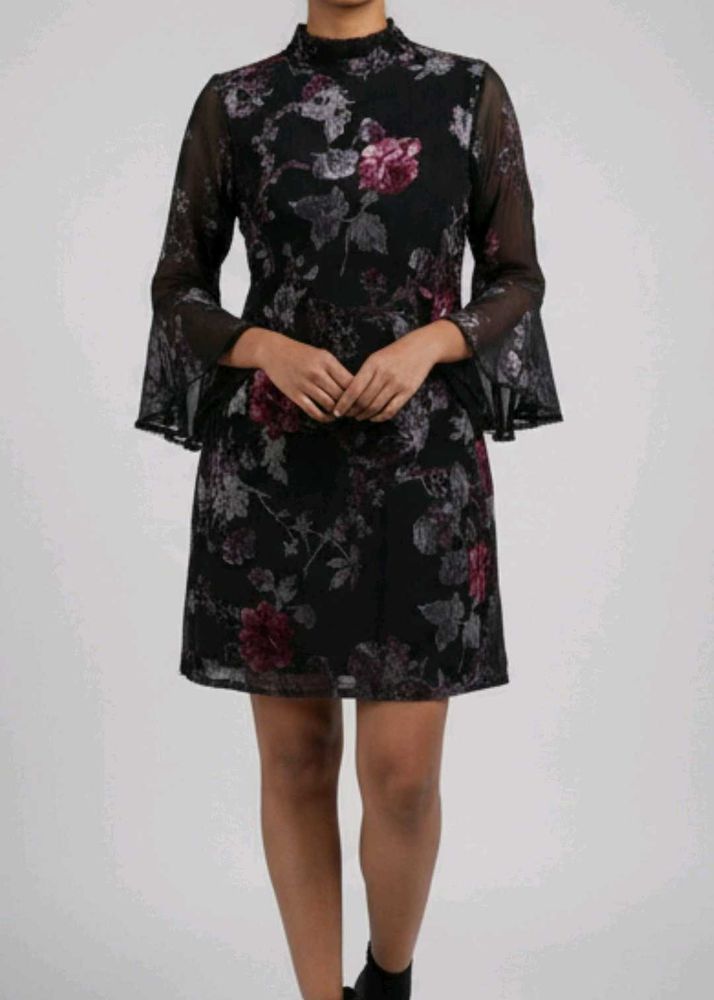 Floral Print Bell Sleeve Dress