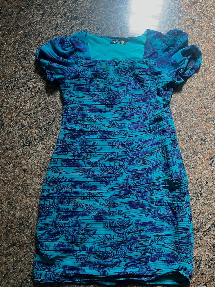 Blue Floral Mini Dress