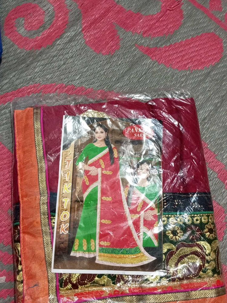 Elegant Maroon Saree