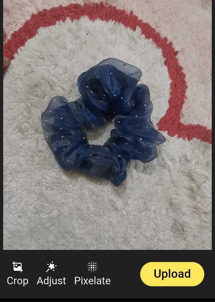 Sparkly Blue Scrunchie