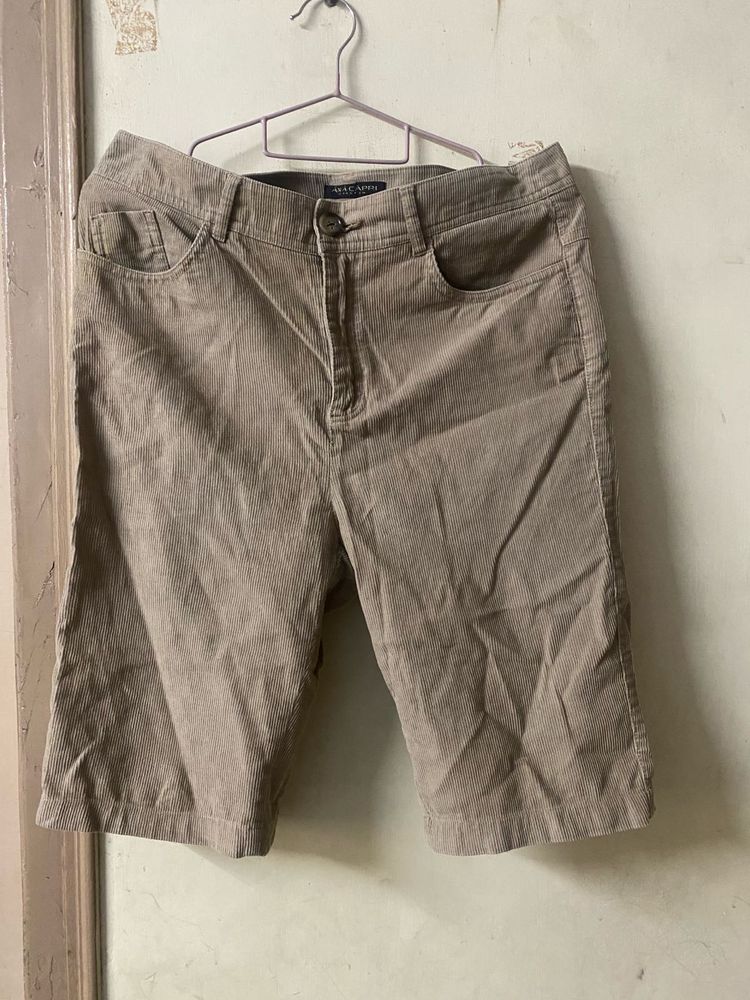 Beige Corduroy Shorts