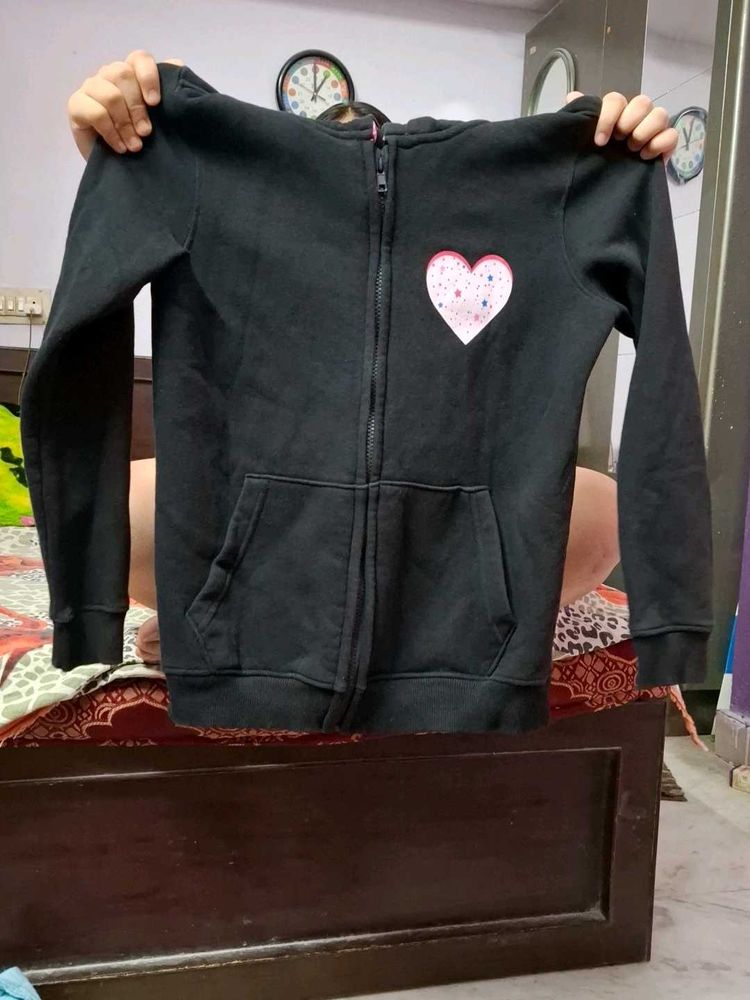 Black Heart Zip-Up Hoodie