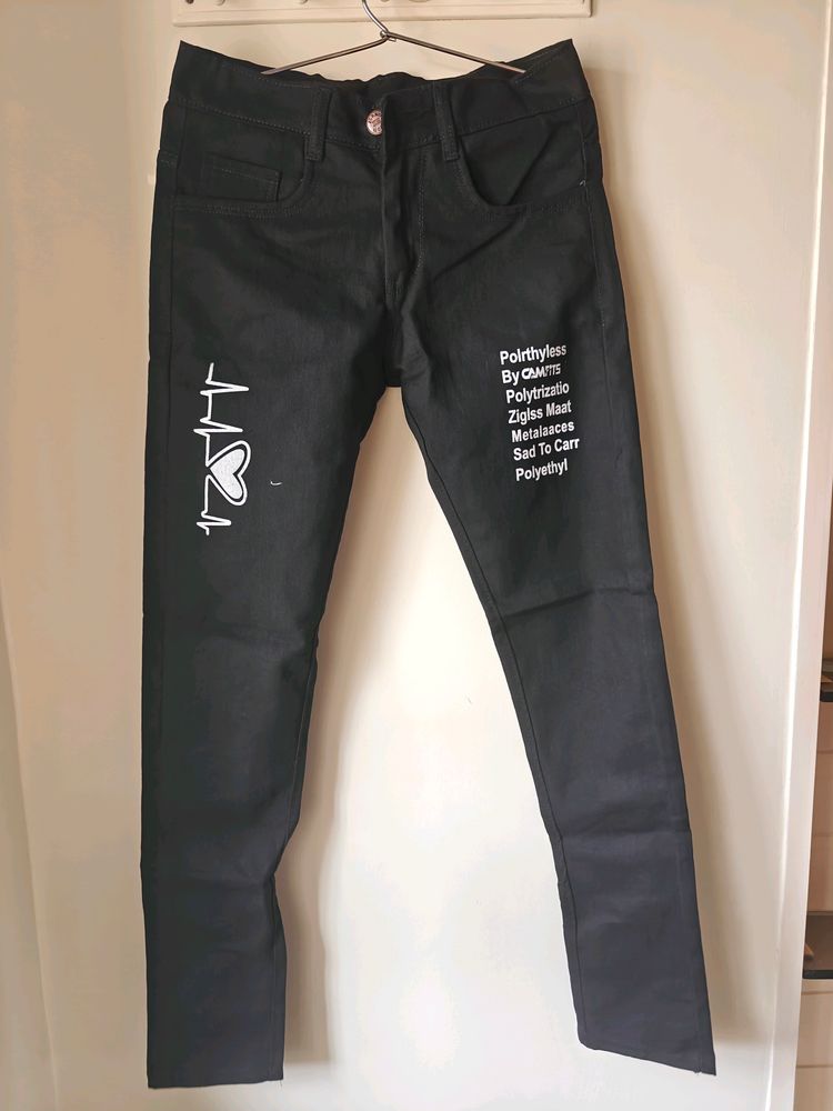 Printed Denim Jeans For Women And Girls