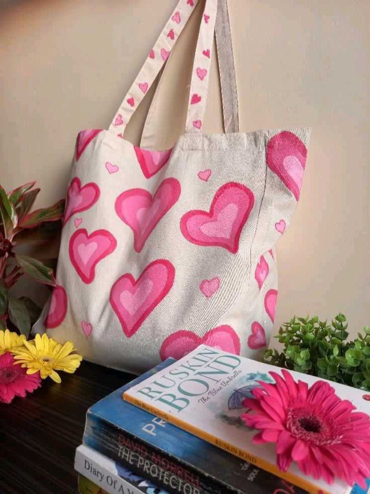 Heart Print Tote Bag
