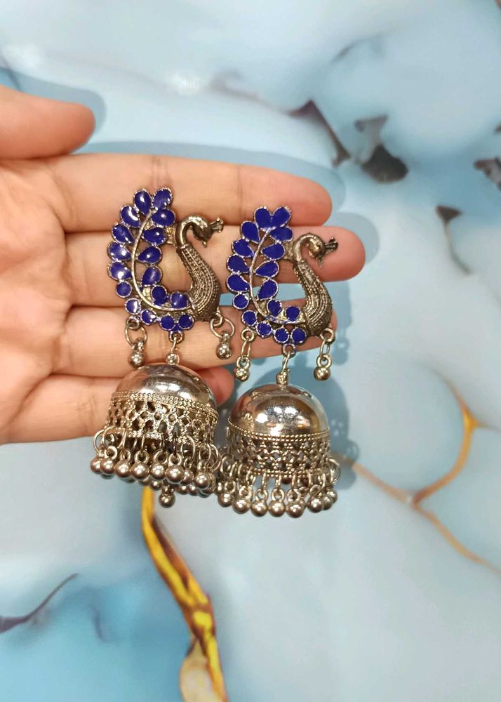 Peacock Jhumka Earrings