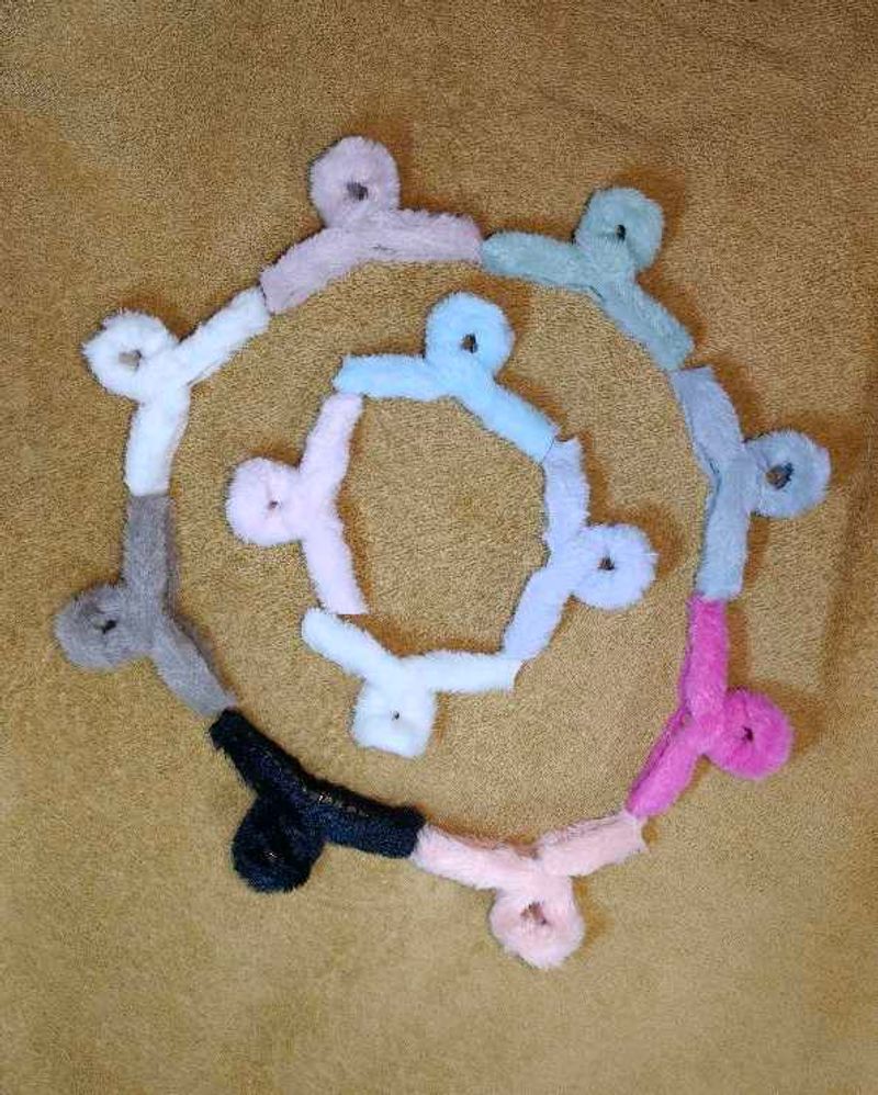 Plush Faux Fur Hair Claw Clips - Pastel &amp; Neutrals