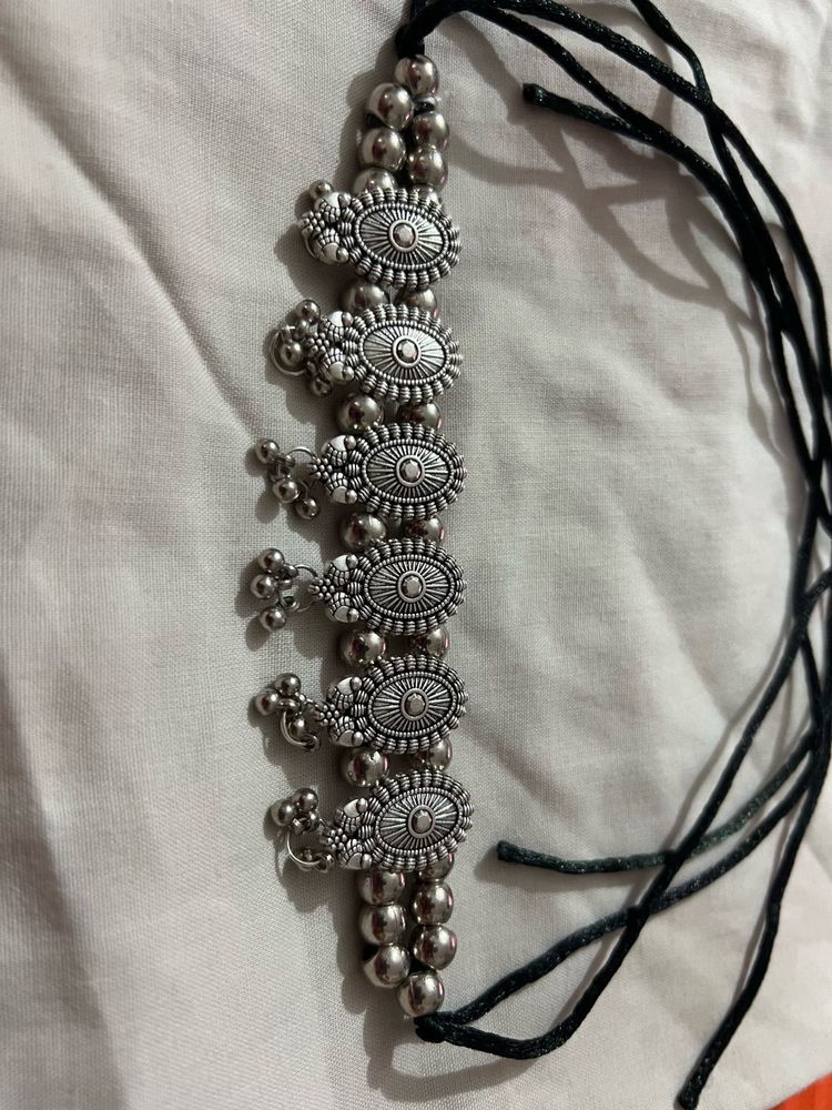 Oxidised Silver Tone Necklace