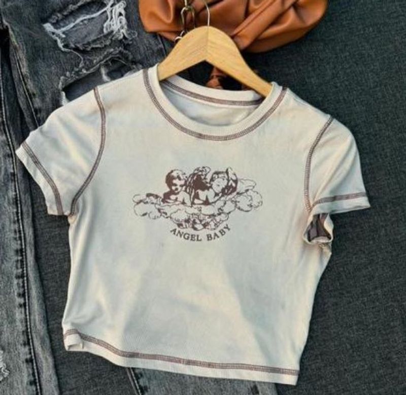 Angel Baby Graphic Crop Top
